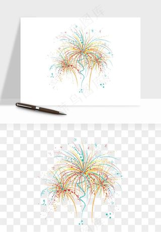 卡通烟花烟火礼花png免抠