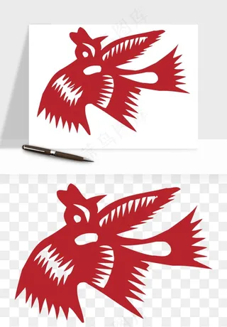 传统花鸟动物剪纸png免抠