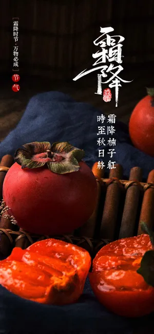 霜降节气传统活动海报