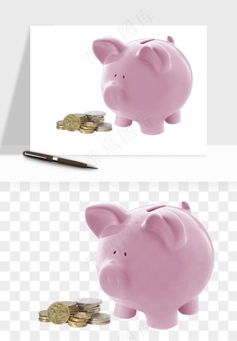 存钱罐理财金猪png免抠