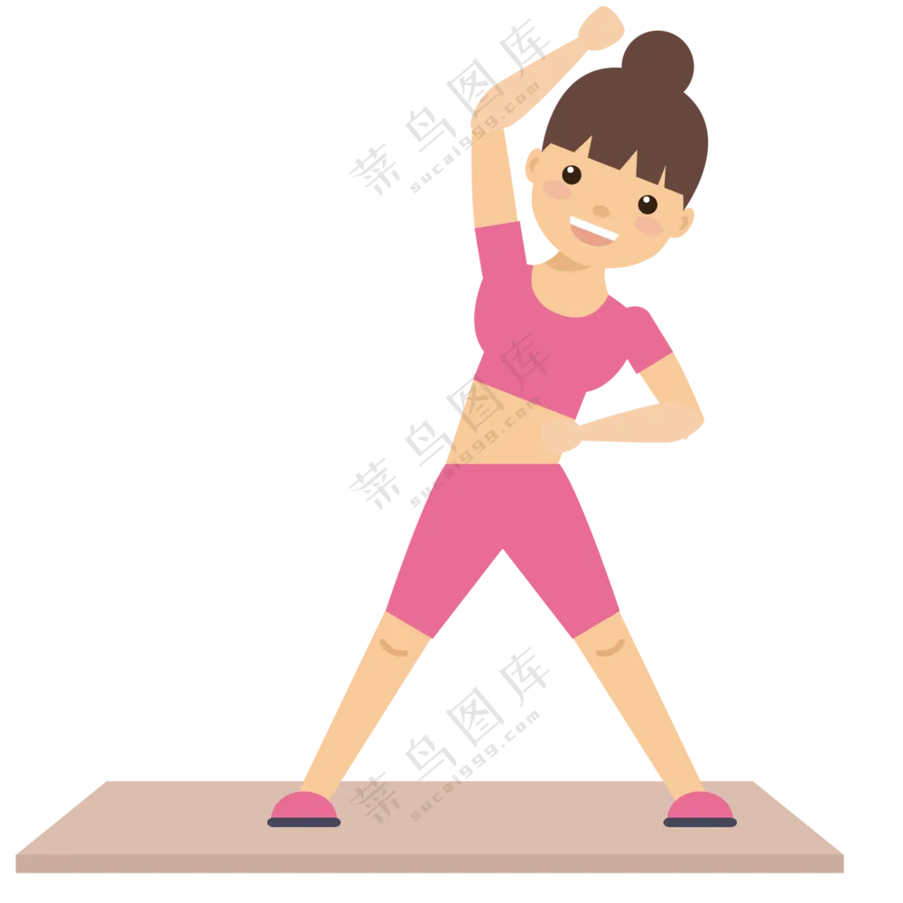 做拉伸放松运动的美女人物免抠图片