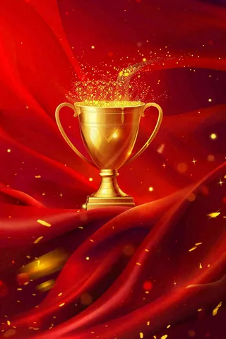 销量冠军销售红色大气奖杯背景