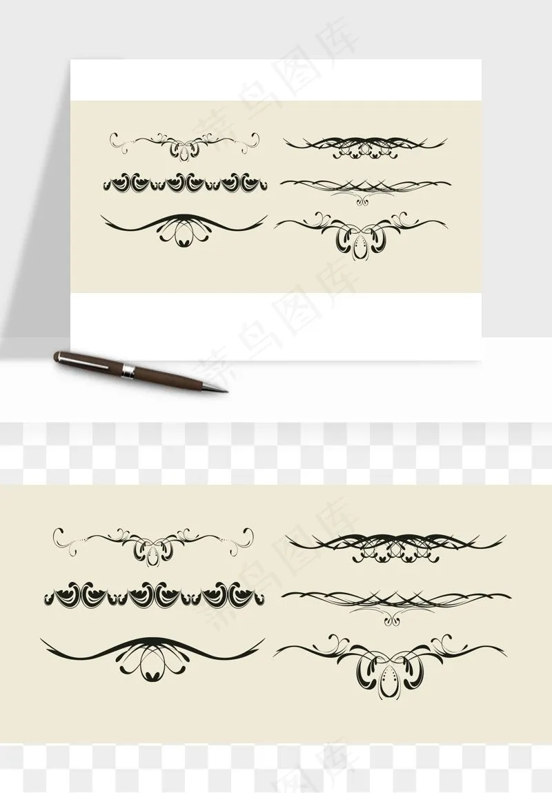 欧式花纹花边矢量png免抠