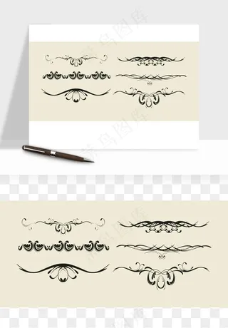 欧式花纹花边矢量png免抠
