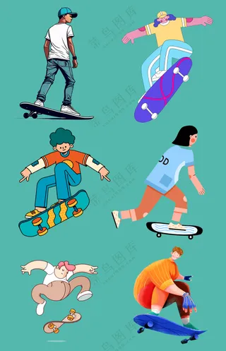 酷炫极限运动跑酷滑板运动元素大合集