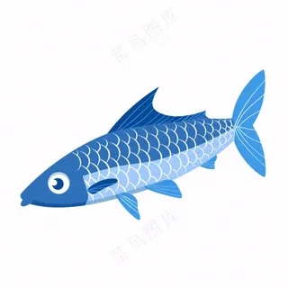 海洋鱼类海鲜卡通插画免抠