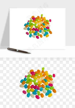 糖果糖豆彩虹糖png免抠