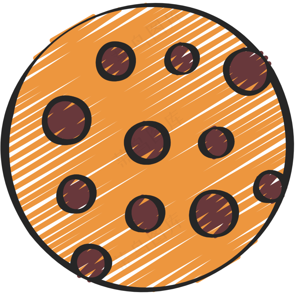 曲奇饼干 铅笔手绘图标icon