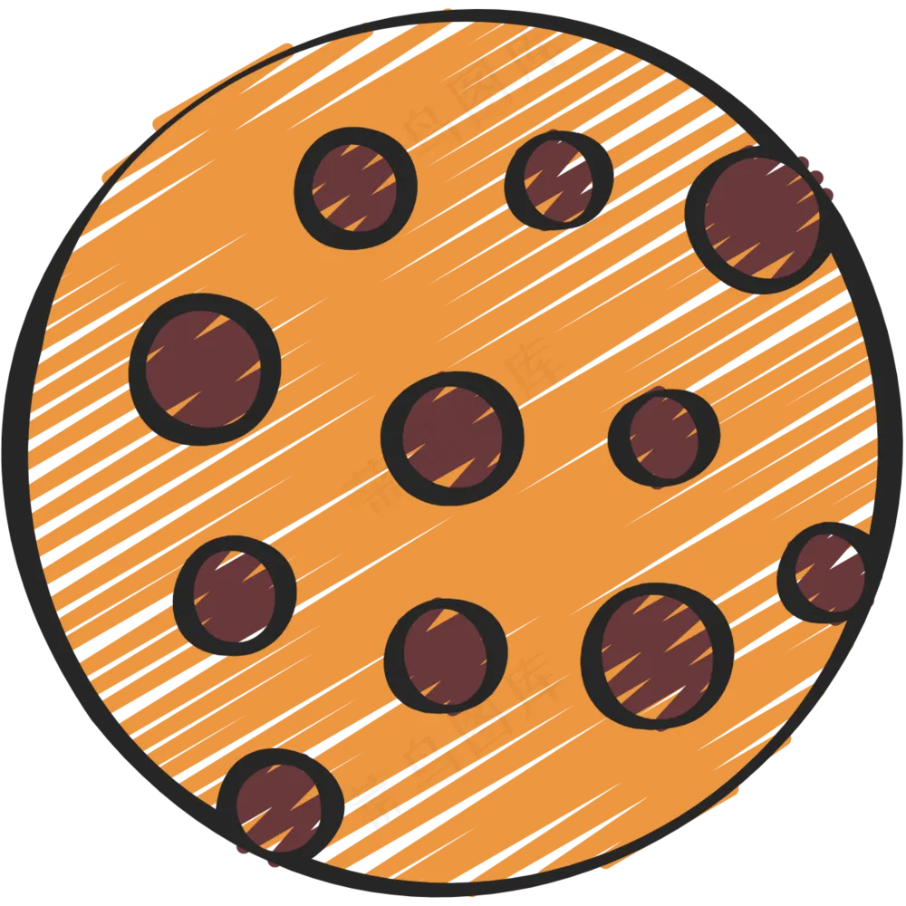 曲奇饼干 铅笔手绘图标icon