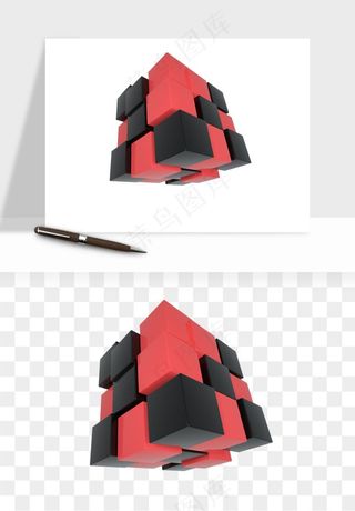立体创意魔方png免抠