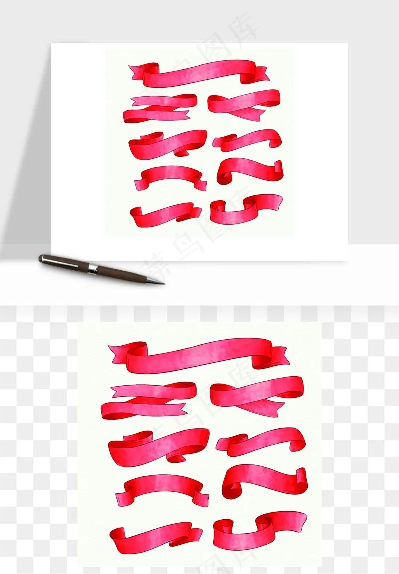 蝴蝶结丝带彩带矢量png免抠