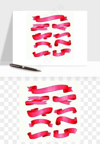 蝴蝶结丝带彩带矢量png免抠