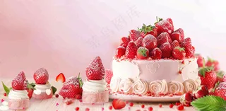 面包蛋糕甜点美食摄影图