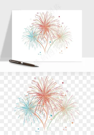 卡通烟花烟火礼花png免抠