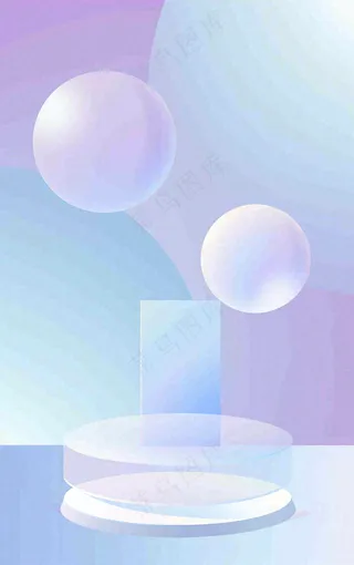 美妆护肤3d展台清新背景