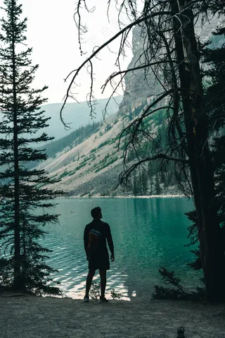 静谧湖畔的沉思