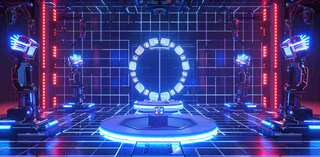 数码科技线光几何背景