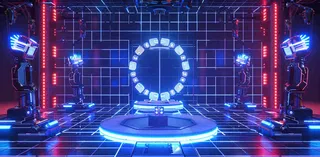 数码科技线光几何背景