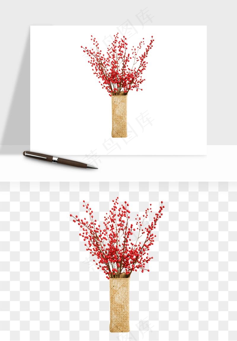 花瓶摆件花艺png免抠图