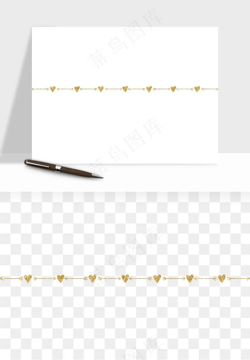 金色植物花环边框png免抠