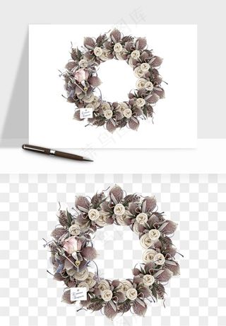 复古花卉相框欧式png免抠