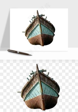 手绘木船小船png免抠