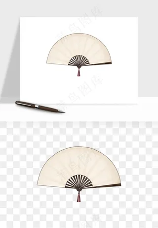 古风扇子元素png免抠