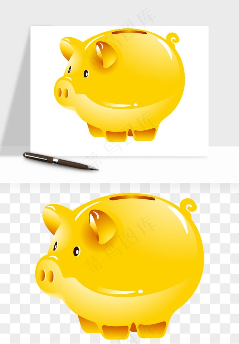 存钱罐理财金猪png免抠