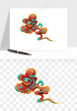 国潮敦煌云纹祥云云彩png免抠