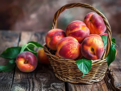 一篮子新鲜有机油桃 一篮子新鲜有机油桃