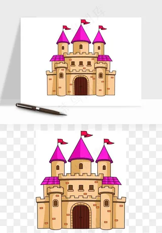 手绘城堡矢量
