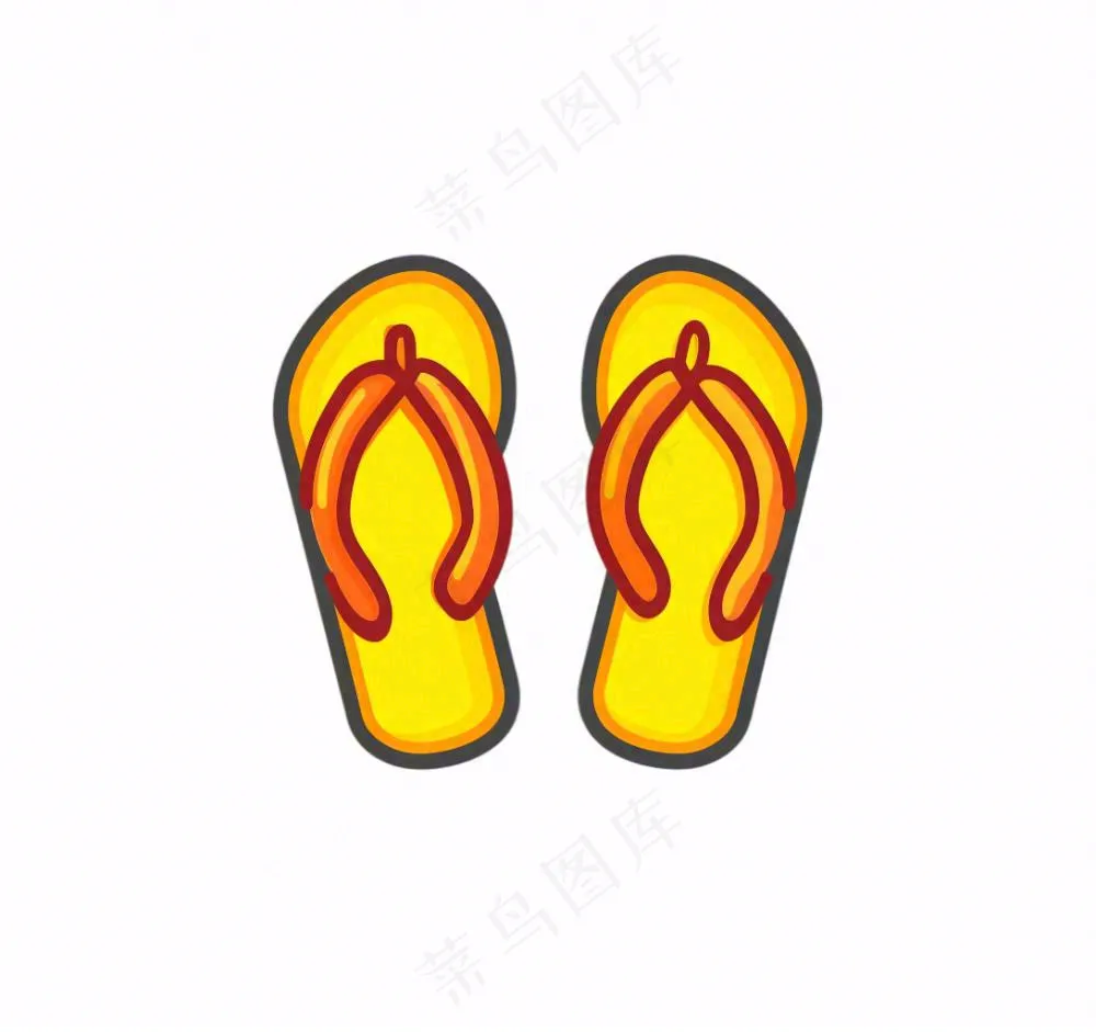 夏日海洋海滩元素卡通插画免抠