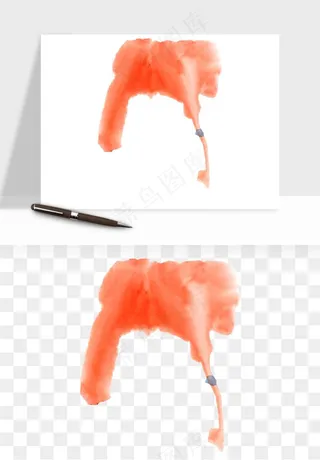 水彩泼墨涂鸦墨迹元素png免抠