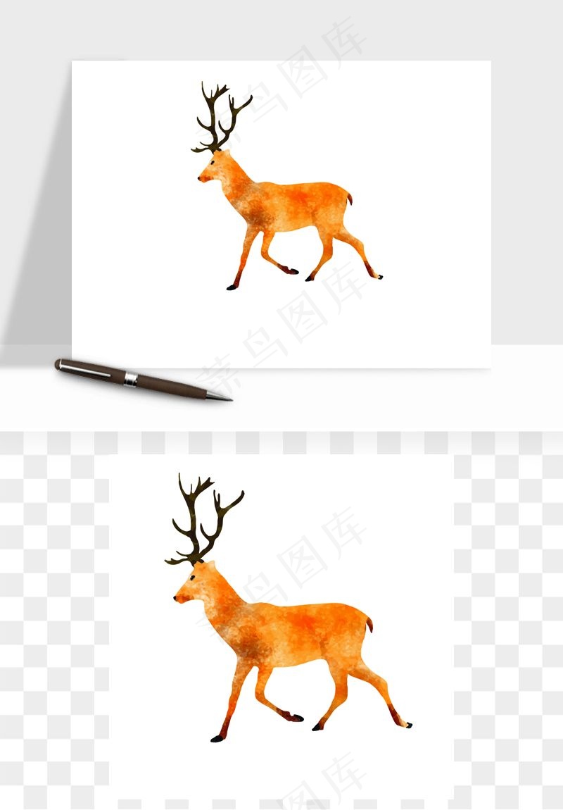 梅花鹿小鹿矢量