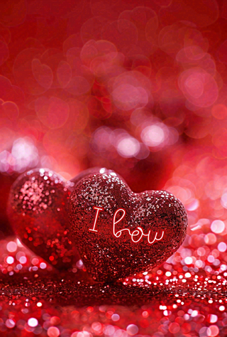 红色爱心love灯光亮片浪漫闪耀情人节七夕背景