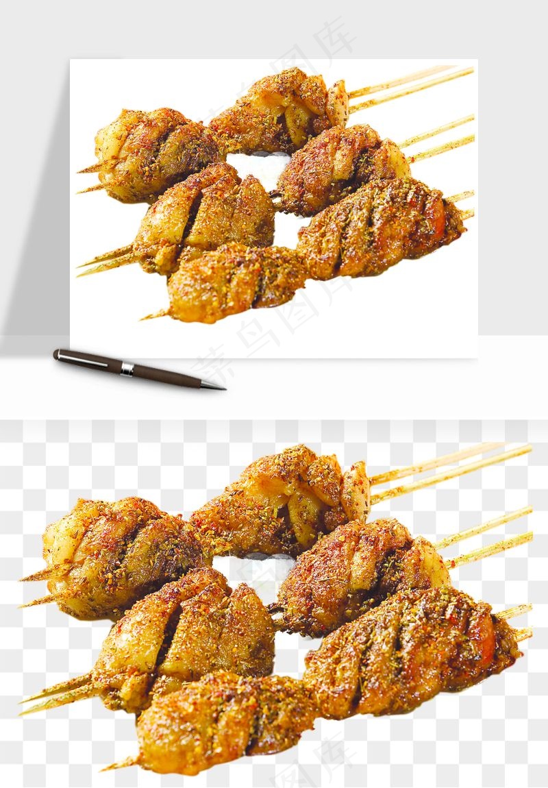 实物烧烤烤肉美食png免抠