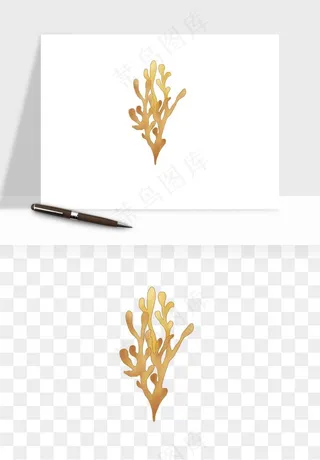 卡通珊瑚海底植物png免抠