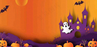 万圣节南瓜灯捣蛋恐怖背景