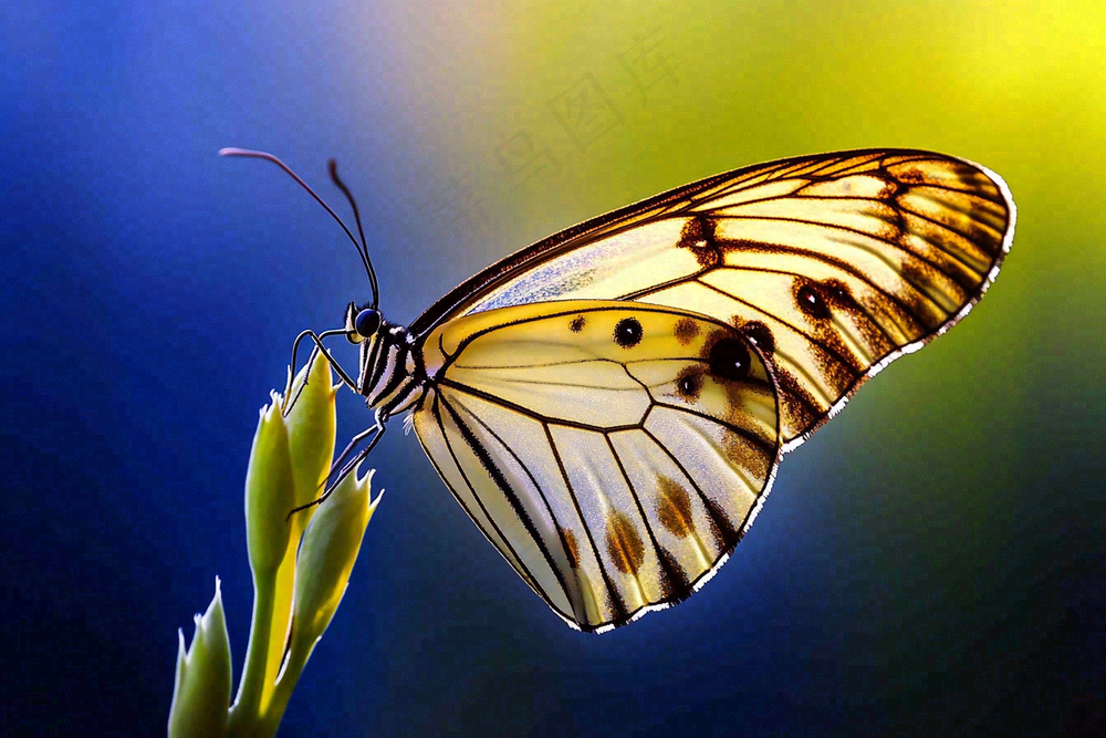 蝴蝶昆虫春天植物摄影图