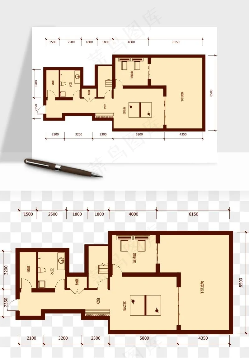 楼盘户型建筑图png免抠
