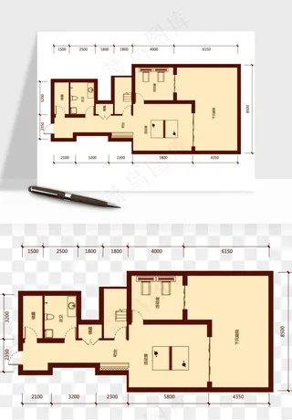 楼盘户型建筑图png免抠