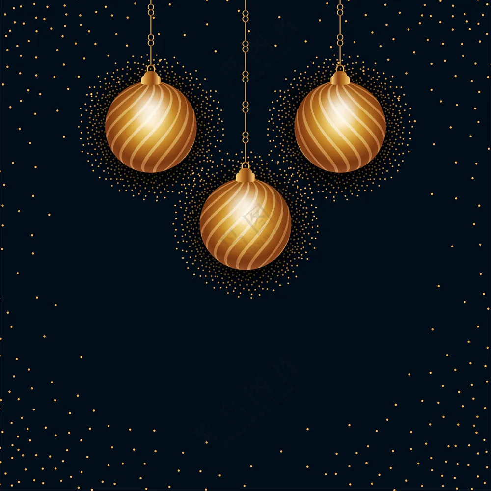 金色圣诞节绣球素材
