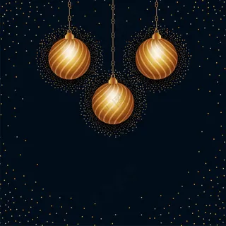 金色圣诞节绣球素材