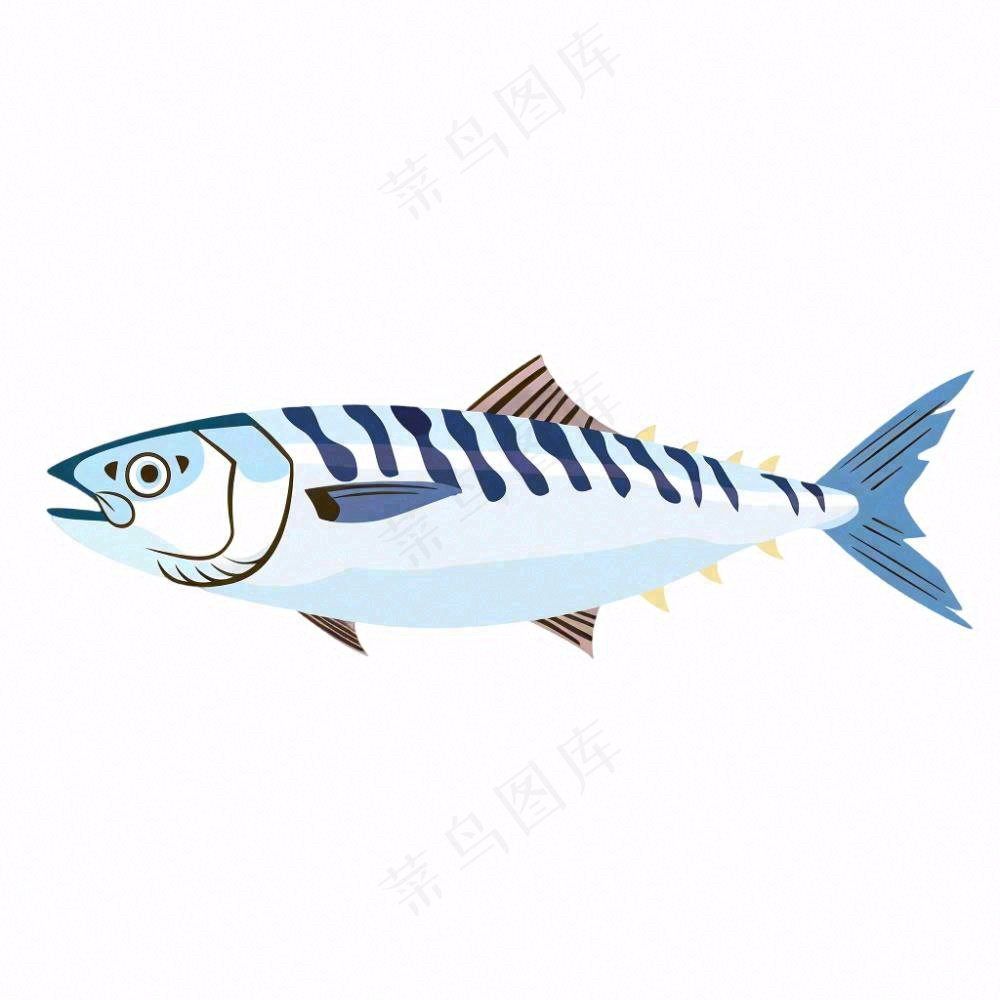 海洋鱼类海鲜卡通插画免抠