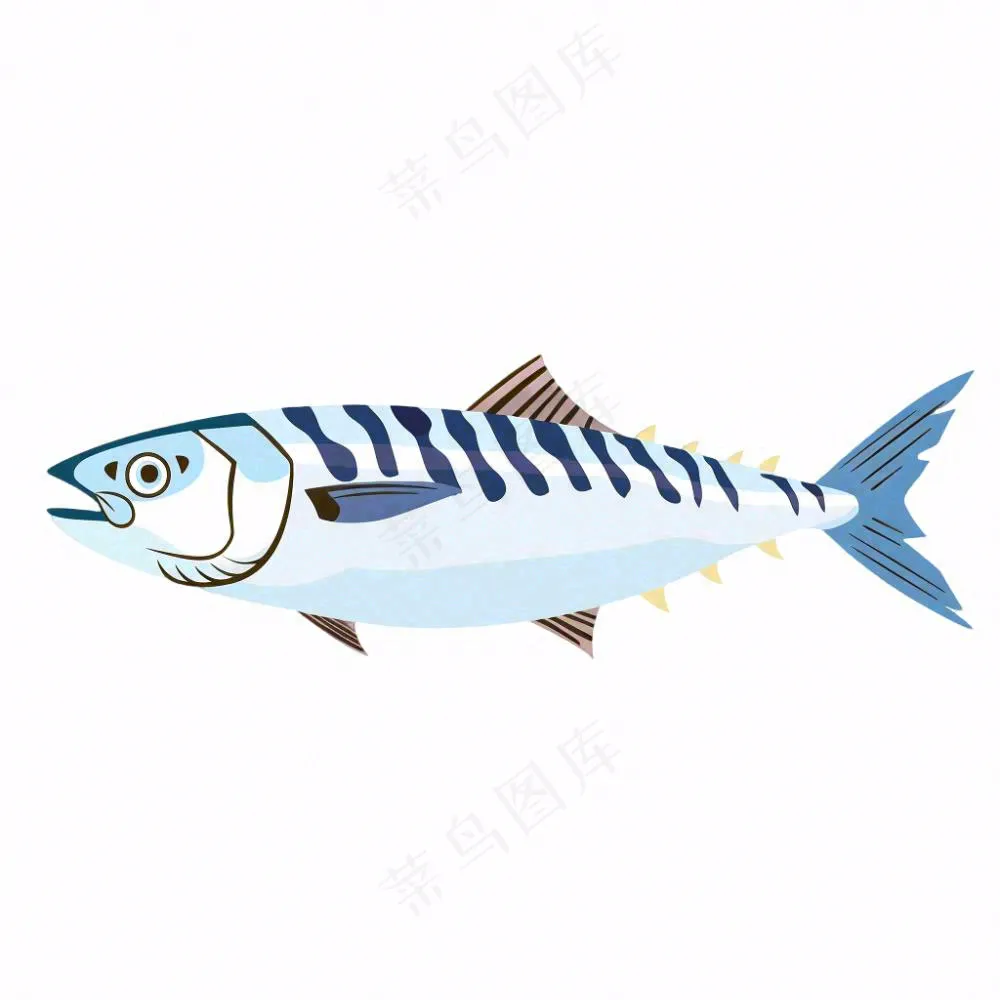 海洋鱼类海鲜卡通插画免抠