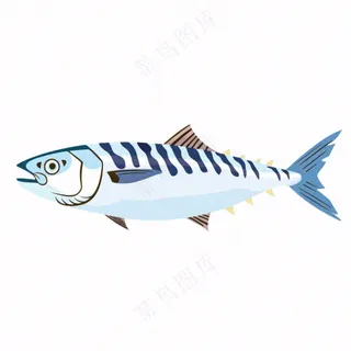 海洋鱼类海鲜卡通插画免抠