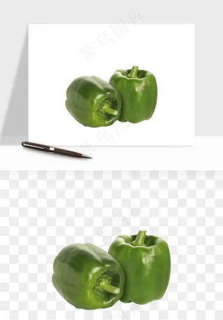 青圆椒蔬菜png免抠