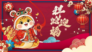 蛇年展板蛇年大吉蛇年年会海报