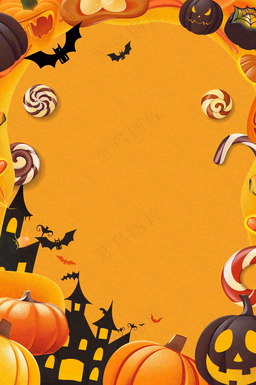 万圣节南瓜灯捣蛋恐怖背景