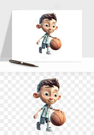 立体篮球人物png免抠